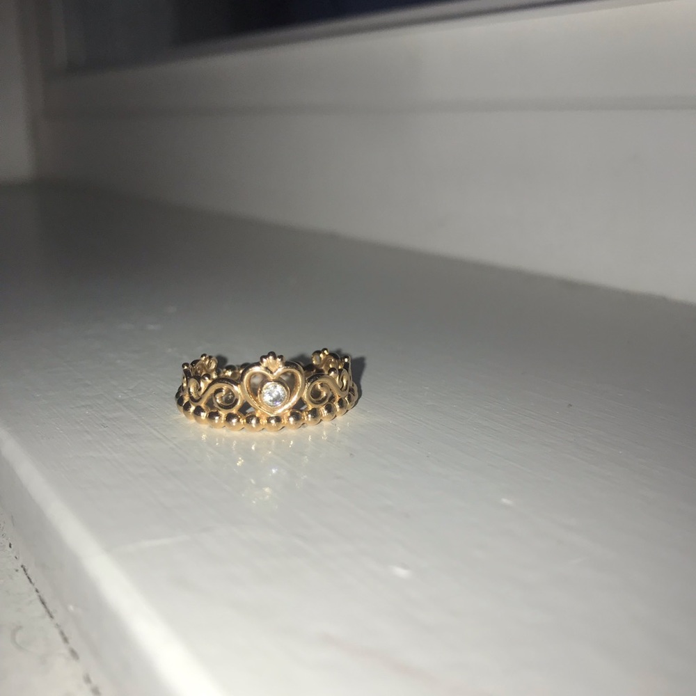 Rose gold pandora princess ring